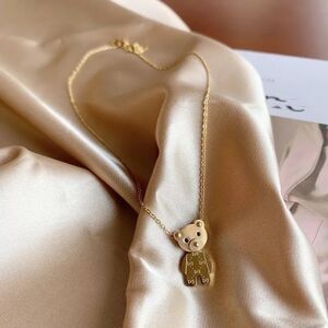 Brown Bear Golden Pendant Necklace